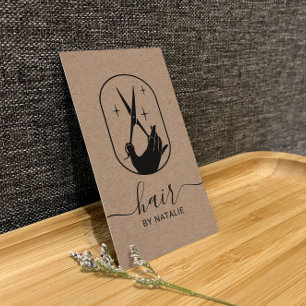 Carte De Visite Hair Styliste Ciseau Logo Main Logo Rustique Kraft