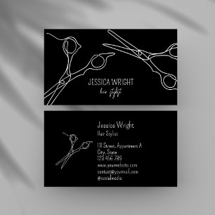 Carte De Visite Hair Styliste Ciseaux Chic Moderne Simple Line Art