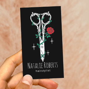 Carte De Visite Hair Styliste Fairy Tale Cisor Doodor Black Salon