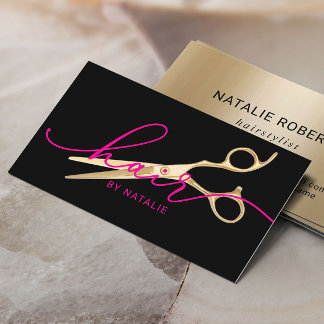 Carte De Visite Hair Styliste Gold Ciseau Black Beauté Salon