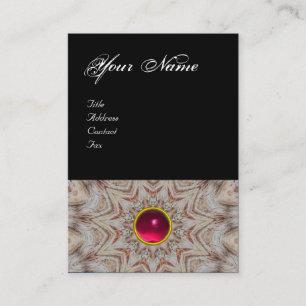 Carte De Visite HAIR STYLISTE monogramme, rouge rose rubis, noir