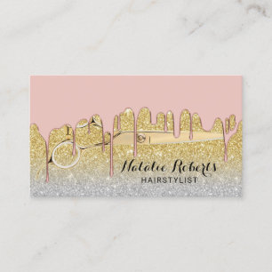 Carte De Visite Hair Styliste Rose Gold Driving Gold Parties scint