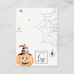 Carte De Visite Halloween Citrouille Spider Web Logo d'oreille col