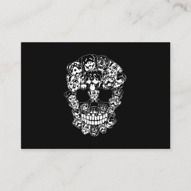 Carte De Visite Halloween Costume Skull Rottweiler (Devant)