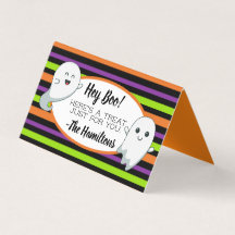 Halloween Ghost "Hey Boo" Treat Bag Topp