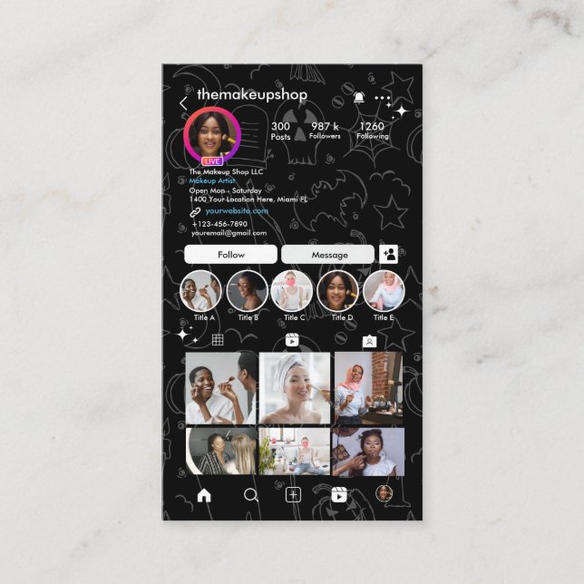 Carte De Visite Halloween Instagram (Devant)