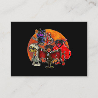 Carte De Visite Halloween Rottweiler costume maman mal sorcier pom