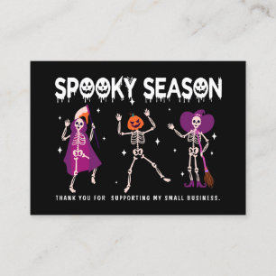 Carte De Visite Halloween Skeleton Petite entreprise merci