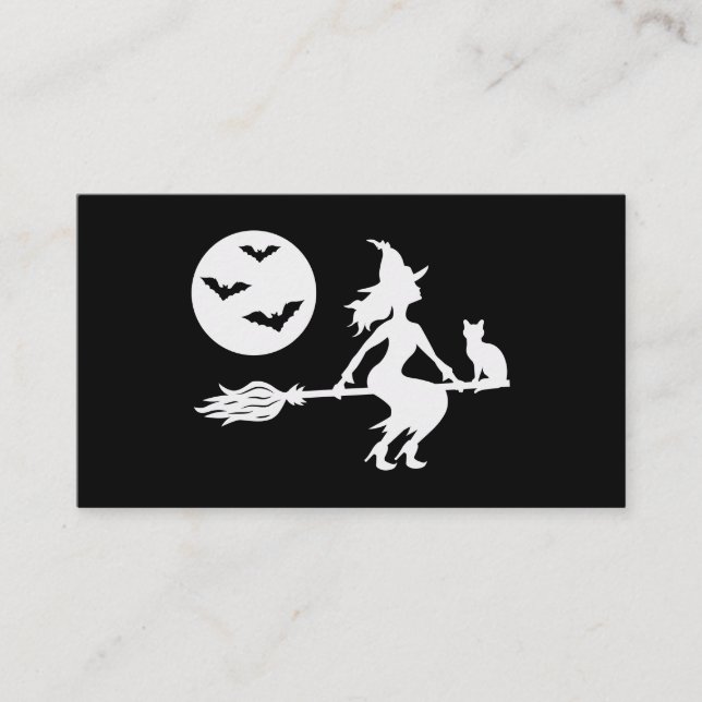 Carte De Visite Halloween Witch Merci de l'ordre des petites entre (Devant)