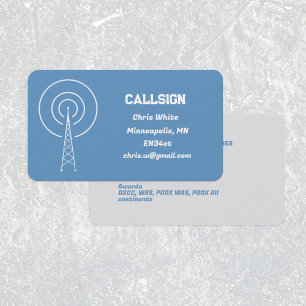 Carte De Visite Ham Amateur Radio Bleu
