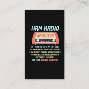 Carte De Visite Ham Radio Operator Définition Radio amateur Hobby