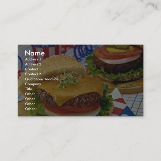 Carte De Visite Hamburger délicieux (Devant)