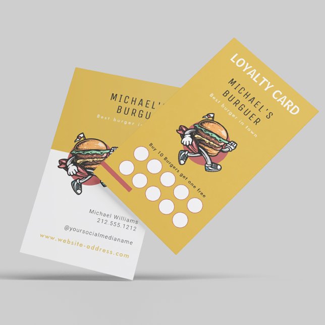 Carte De Visite Hamburger restaurant food truck Loyalty Mustard (Créateur téléchargé)