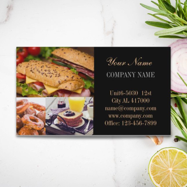 Carte De Visite hamburger sandwich chef privé restauration (hamburger sandwich private chef catering business card)