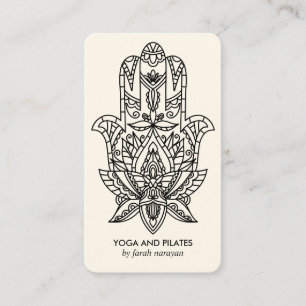 Carte De Visite Hamsa  Black Wellness massage spa yoga holistique