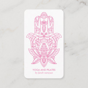 Carte De Visite Hamsa   PINK Wellness spa massage yoga holistique