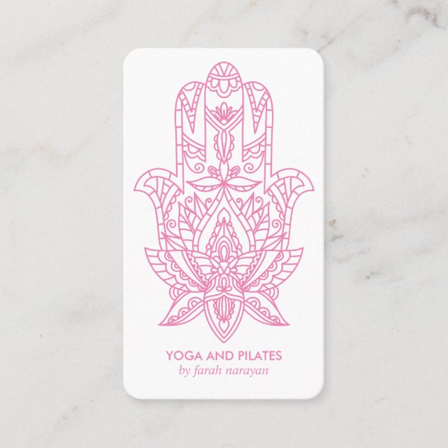 Carte De Visite Hamsa | PINK Wellness spa massage yoga holistique (Devant)