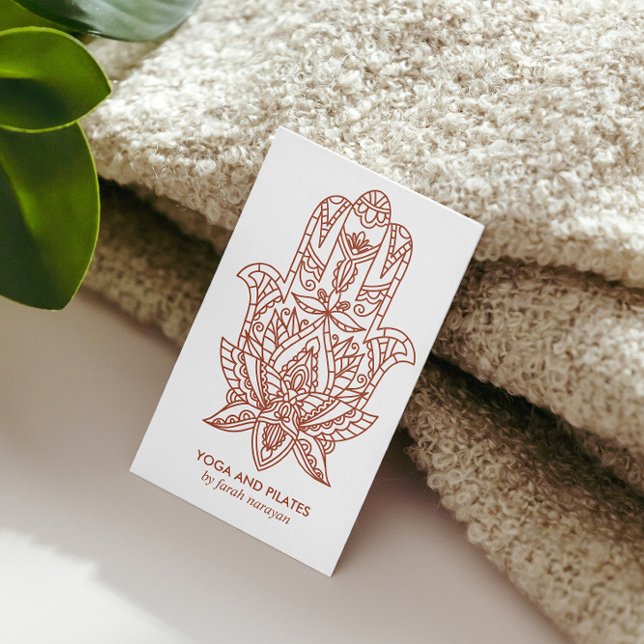 Carte De Visite Hamsa | Rust Wellness massage spa yoga holistique (Créateur téléchargé)
