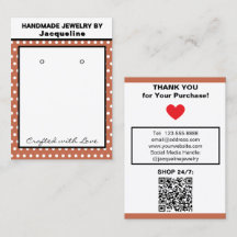 Handmade Earrings Terra Cotta White Polka Dots