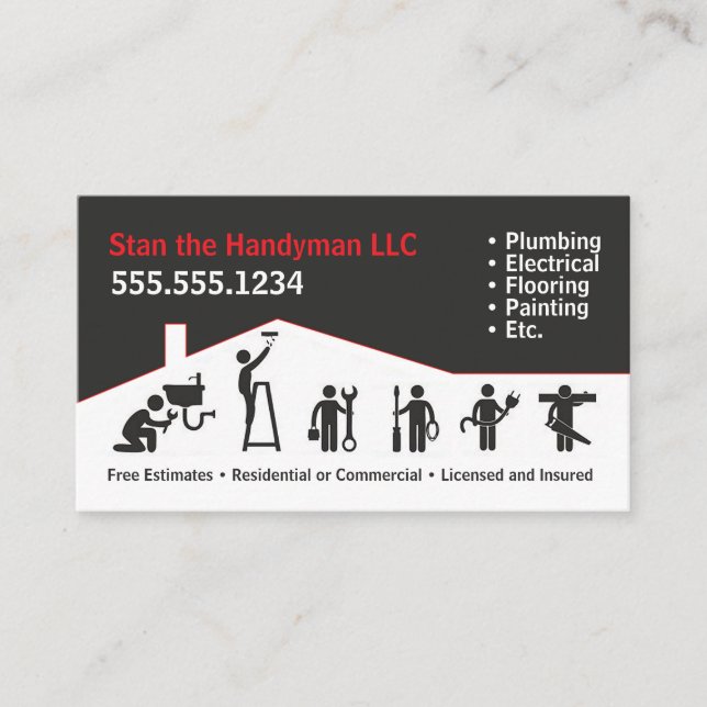 Carte de visite Handyman (Devant)