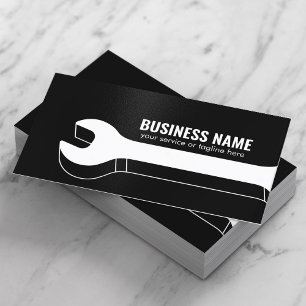 Carte De Visite Handyman Auto Repair Service 3D Wrench Noir