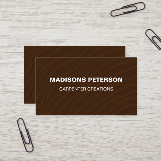 Carte De Visite handyman Bois en bois de charpente Construction (Devant/Arrière en situation)
