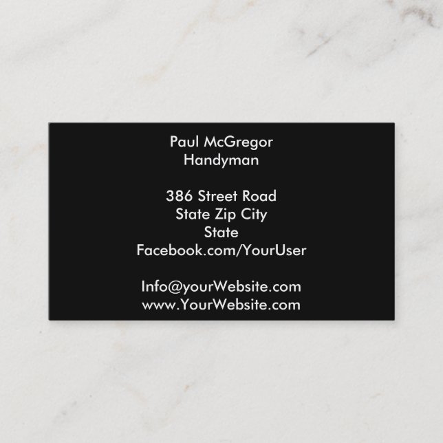 Carte De Visite Handyman Business Card (Devant)