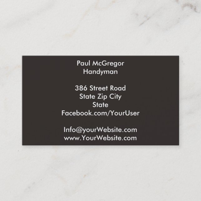 Carte De Visite Handyman Business Card (Devant)