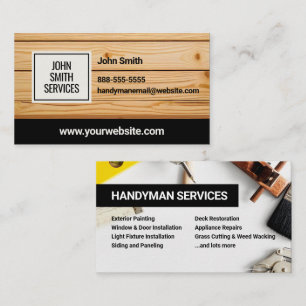 Carte De Visite Handyman Carpenter Home Rénovations Services