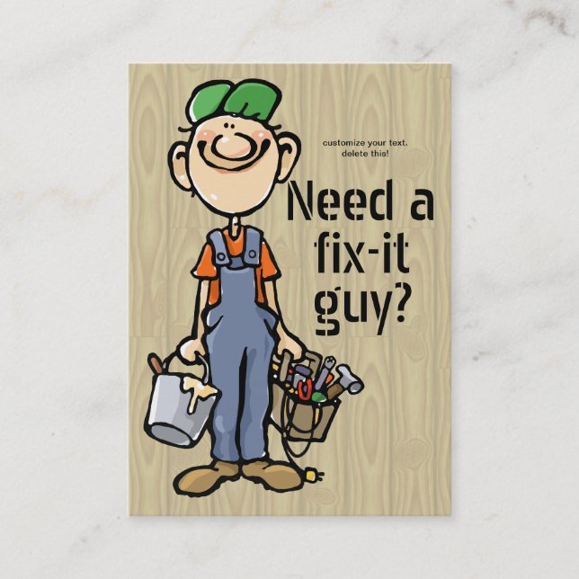 Carte De Visite Handyman Fix-It Carpenter Peintre Recherche d'empl (Devant)