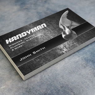 Carte De Visite Handyman Home Repair Professional Hammer Grunge