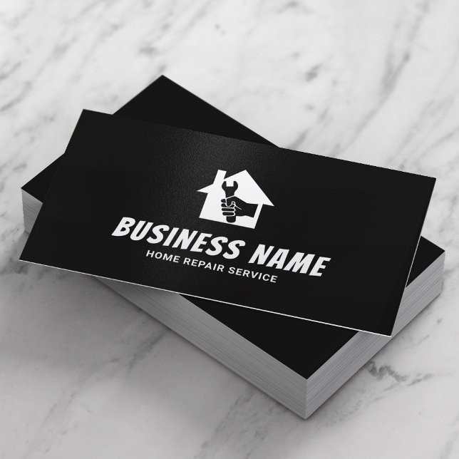 Carte De Visite Handyman Logo de la maison Service de réparation m (Créateur téléchargé)