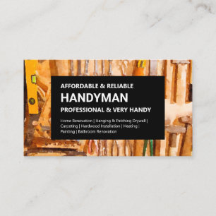 Carte de visite Handyman - Outils Mur sur Noir