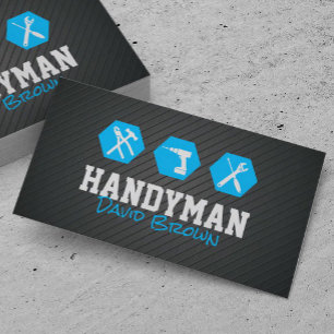 Carte De Visite Handyman Professional Réparation de maison Blue Me
