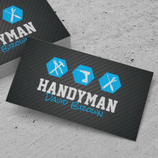 Carte De Visite Handyman Professional Réparation de maison Blue Me