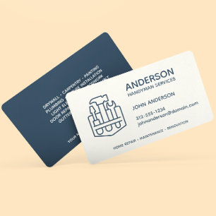 Carte De Visite Handyman Réparation à domicile Affaires Indigo Blu