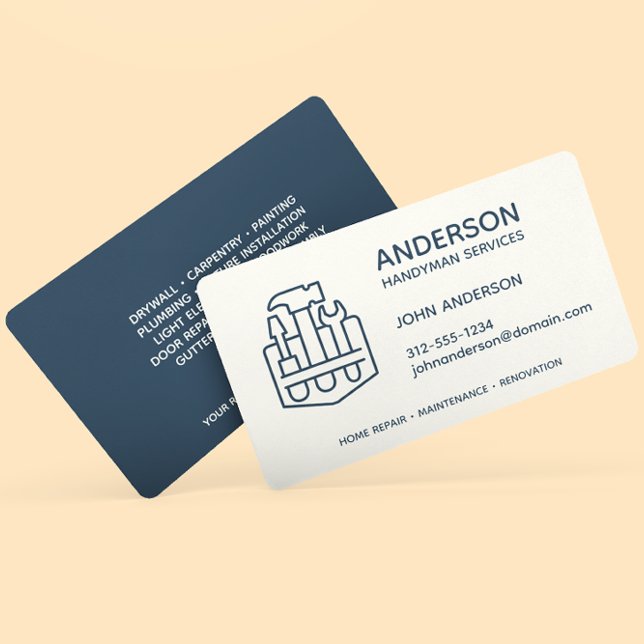 Carte De Visite Handyman Réparation à domicile Affaires Indigo Blu (Créateur téléchargé)