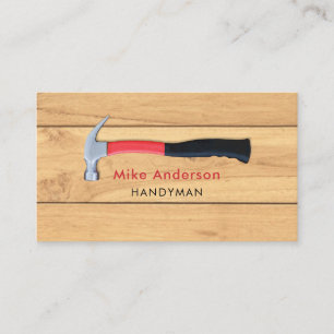 Carte De Visite Handyman, Réparation, Construction, Nom Rouge