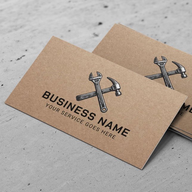 Carte De Visite Handyman Réparation Service d'entretien Rustique K (Créateur téléchargé)