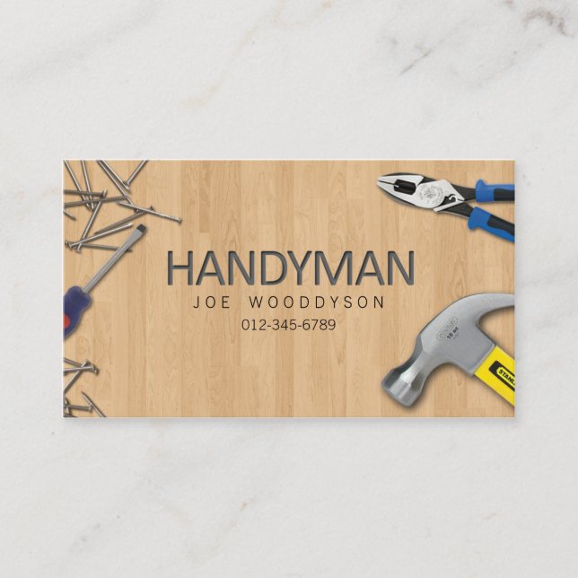 Carte De Visite Handyman Réparations ménagères Clous de marteau su (Devant)