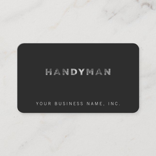 Carte De Visite Handyman [Style de presse à lettres blanche] (Devant)