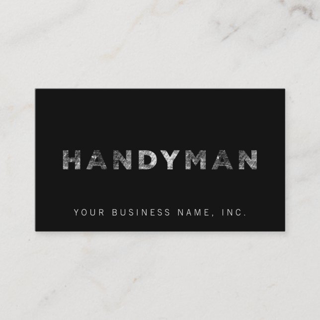 Carte De Visite Handyman [Style de presse à lettres blanche] (Devant)