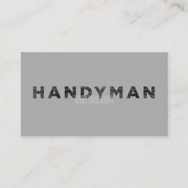Carte De Visite Handyman [Style Letterpress] (Devant)