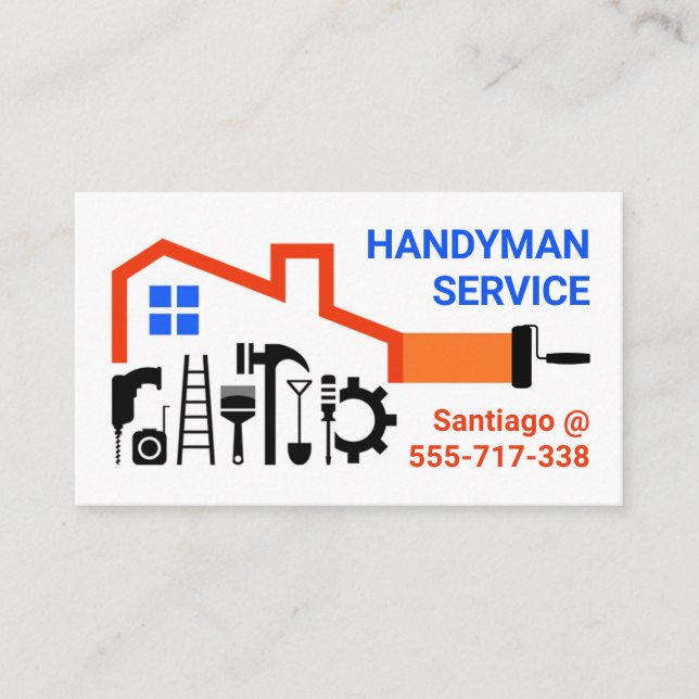 Carte De Visite Handyman Tools Home Frame Building (Devant)