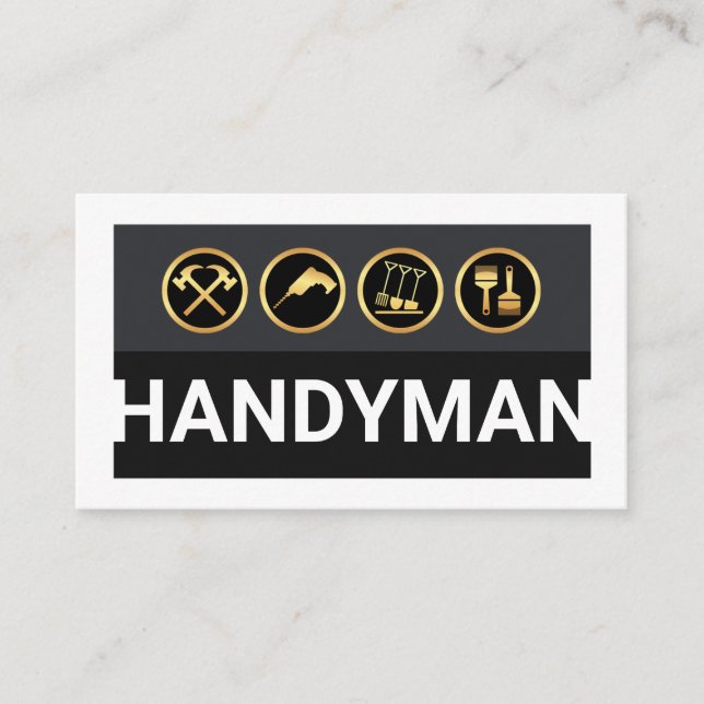 Carte De Visite Handyman Tools On White Border (Devant)