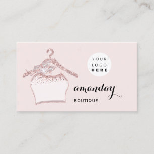 Carte De Visite Hanger de tissu Robe de mode Boutique Rose Code QR
