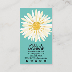Carte De Visite Happy Daisy a illustré les icônes des médias socia