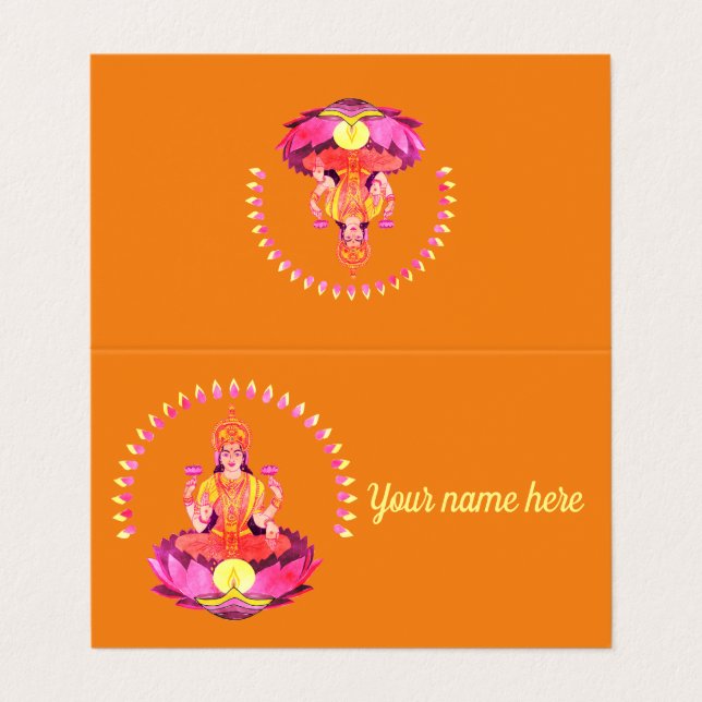Carte De Visite Happy Diwali - Deepalavi Lakshmi Goddess 1 (Extérieur déplié)