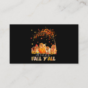 Carte De Visite Happy Fall Yall Pomeranian Automne Lover Citrouill