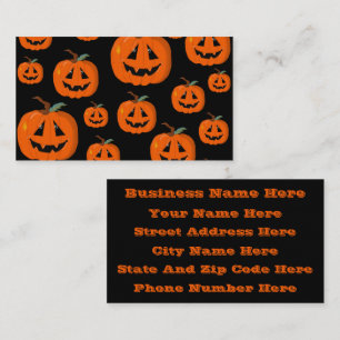 Carte De Visite Happy Halloween Jack-o'-lantern Illustration Art